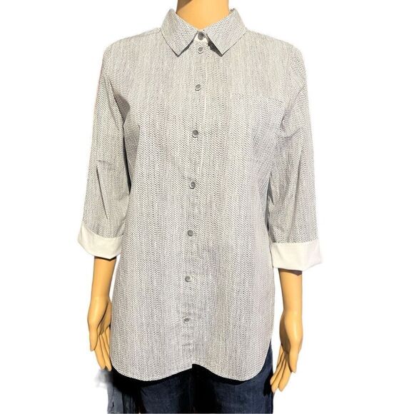 Lafayette 148 sz M cuff or not blouse - Picture 2 of 8